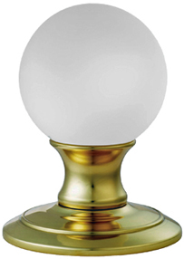 Delamain Ice Frosted Crystal Ball Mortice Door Knobs, Polished Brass