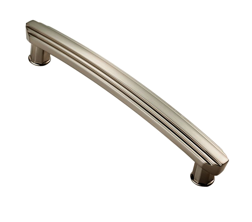 Fingertip Art Deco Style Cabinet Pull Handle (160mm C/c), Satin Nickel
