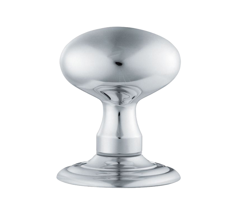 Mushroom Mortice Door Knob, Polished Chrome  (sold In Pairs)