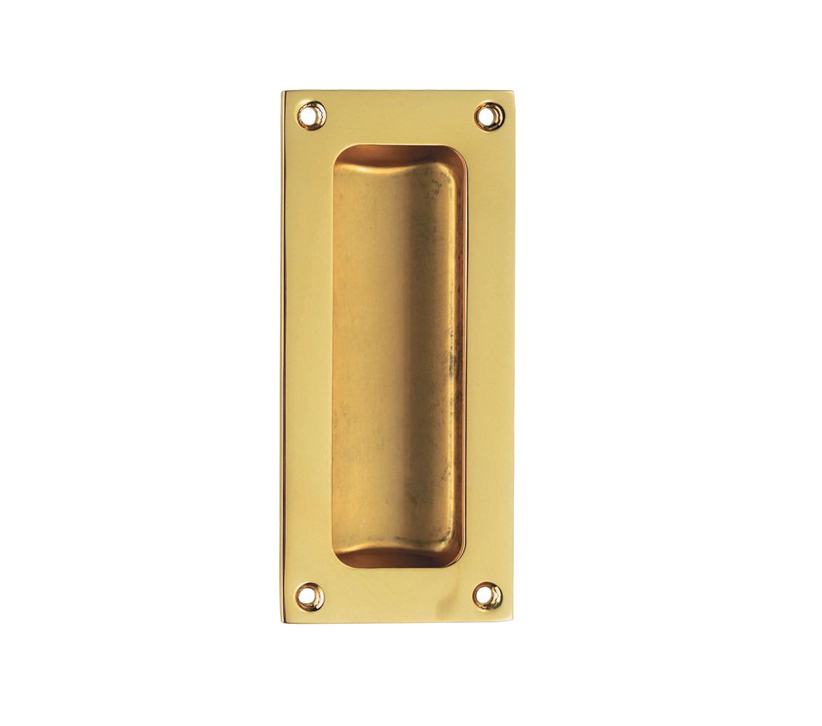 Fingertip Flush Pull Handles (102mm X 45mm), Polished Brass