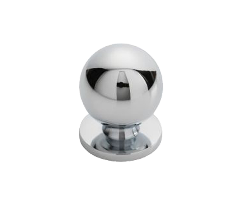 Fingertip Ball Cupboard Knob, Polished Chrome