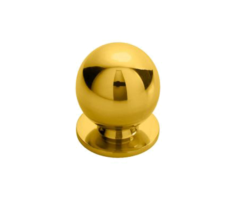 Fingertip Ball Cupboard Knob, Polished Brass