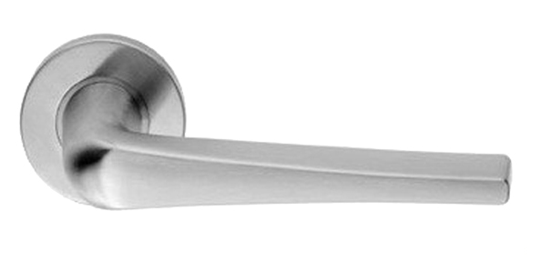 Eurospec Shaped Stainless Steel Door Handles – Satin Stainless Steel  (sold In Pairs)