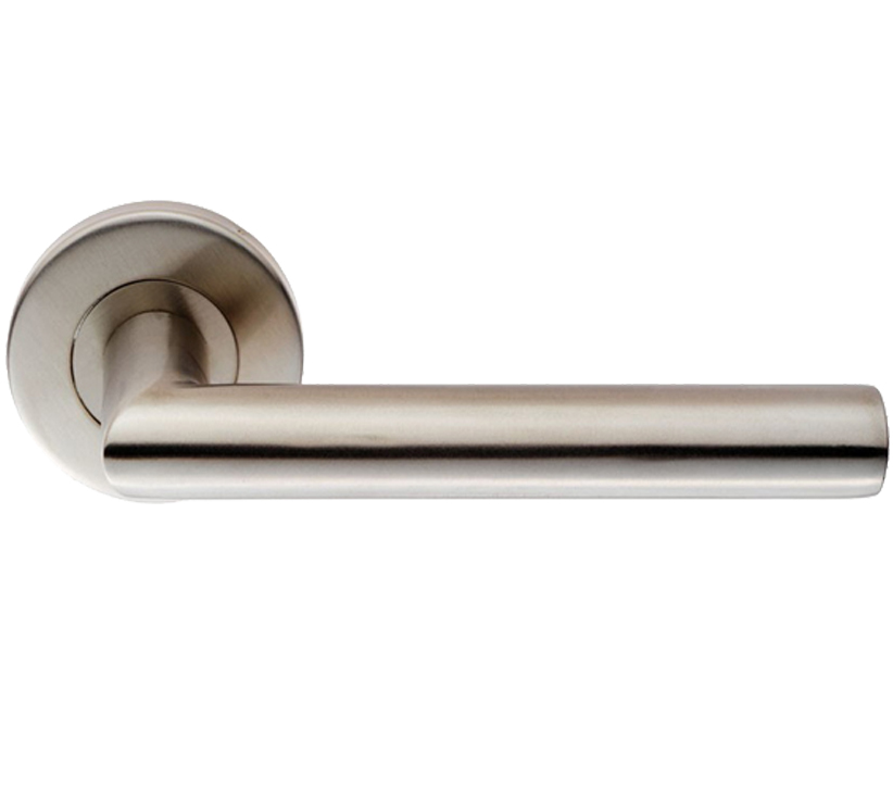 Eurospec Julian Oval Mitred Stainless Steel Door Handles – Satin Stainless Steel  (sold In Pairs)