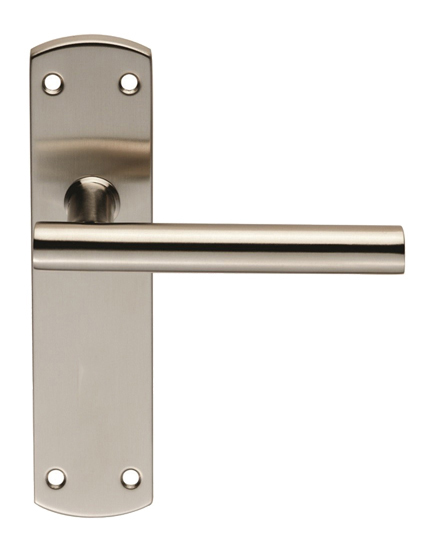 Eurospec T-bar Stainless Steel Door Handles On Backplates, Satin Stainless Steel  (sold In Pairs)