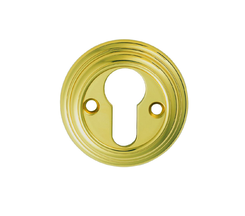 Delamain Euro Profile Escutcheon, Polished Brass