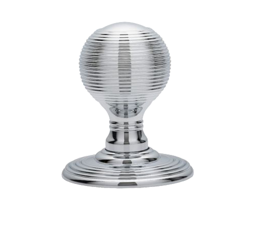 Delamain Reeded Concealed Fix Mortice Door Knob, Polished Chrome (sold In Pairs)