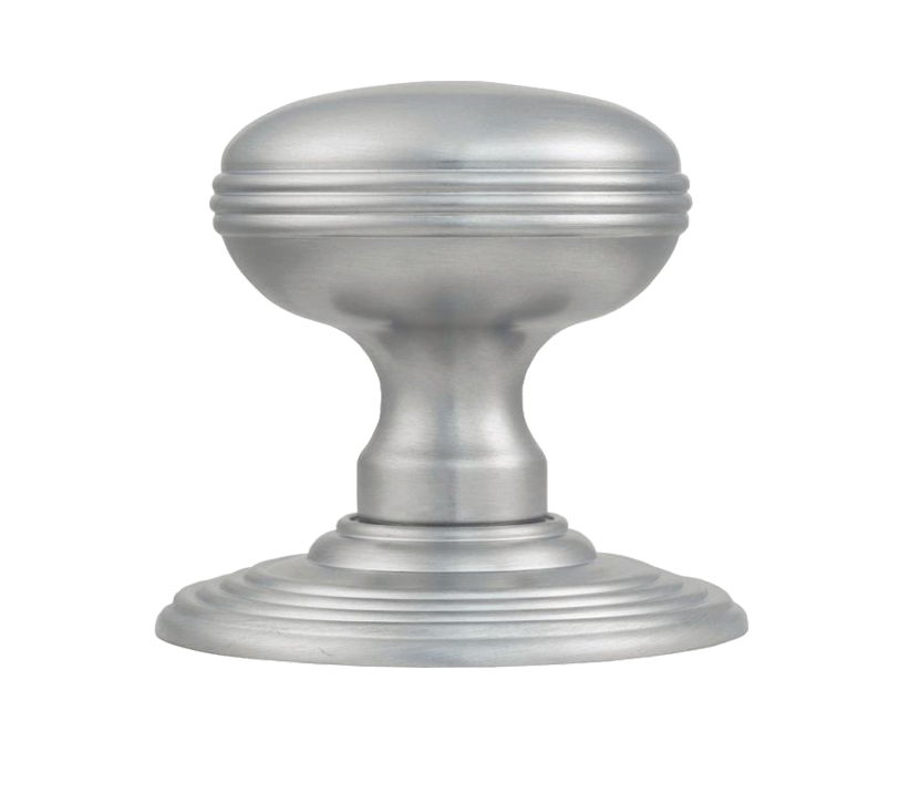 Delamain Ringed Concealed Fix Mortice Door Knob, Satin Chrome (sold In Pairs)