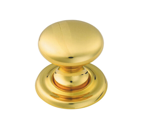 Fingertip Classical Victorian Cupboard Knob (25mm, 32mm OR 36mm), Polished Brass