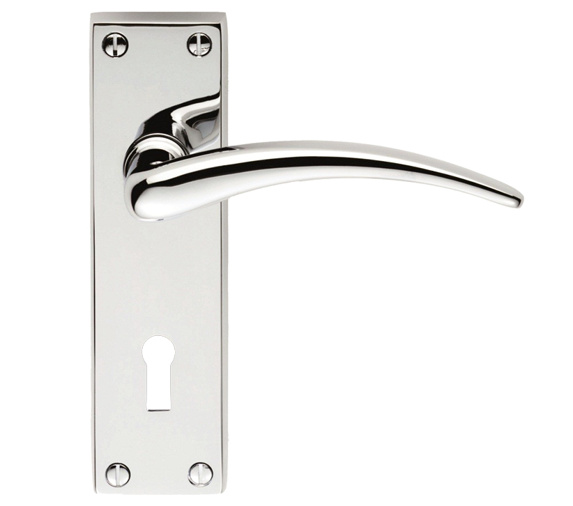Wing Door Handles On Backplate, Polished Chrome (sold In Pairs)