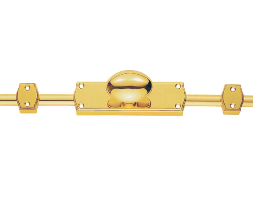Espagnolette Bolt Oval Knob Set, Polished Brass