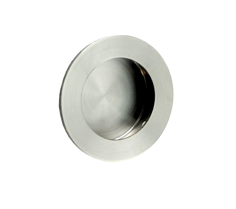 Eurospec Steelworx Circular Flush Pull (50mm Or 80mm Diameter), Satin Stainless Steel
