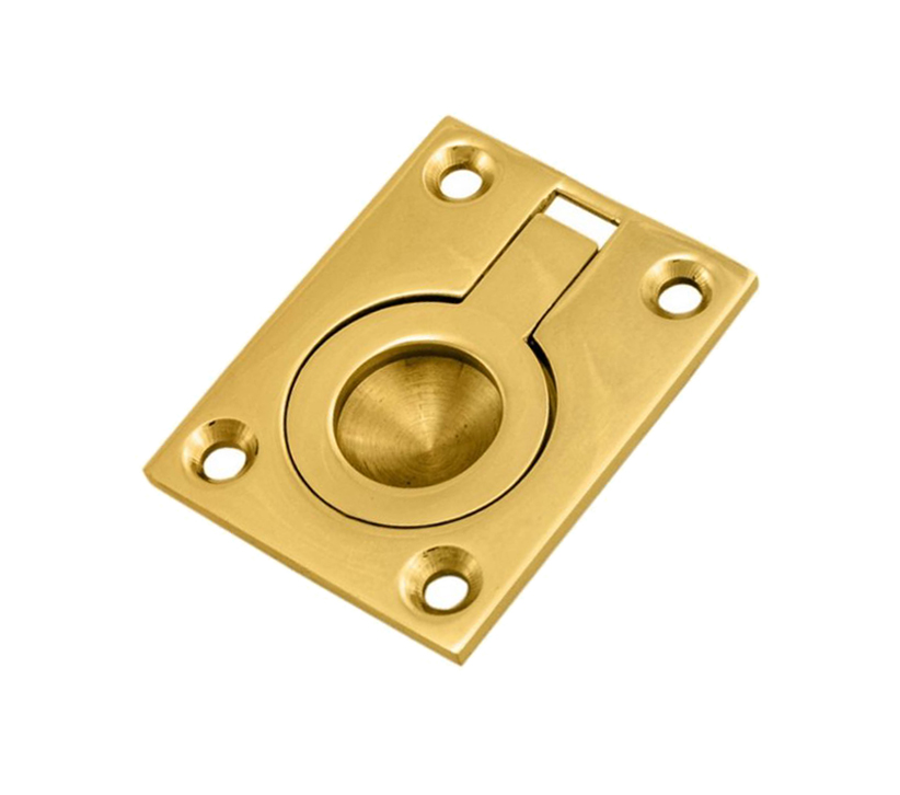 Flush Ring Pull (38mm X 50mm Or 49mm X 63mm), Polished Brass