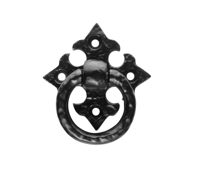 Fingertip Ring Pull On Gothic Cross Backplate, Black Antique