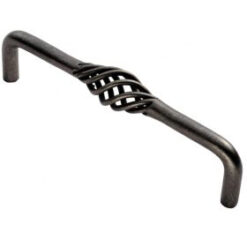 Fingertip Steel Cage Fixed Handle Cupboard Pull (128Mm Or 160Mm C/C), Antique Steel