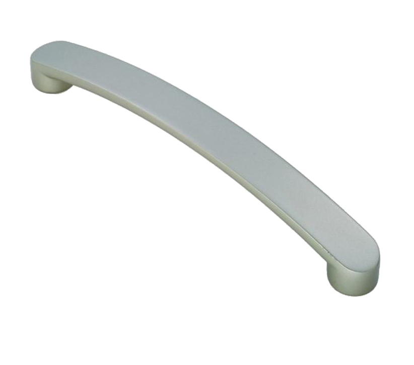 Fingertip Radiused End Flat Bow Cabinet Pull Handle (128mm Or 160mm C/c), Satin Nickel