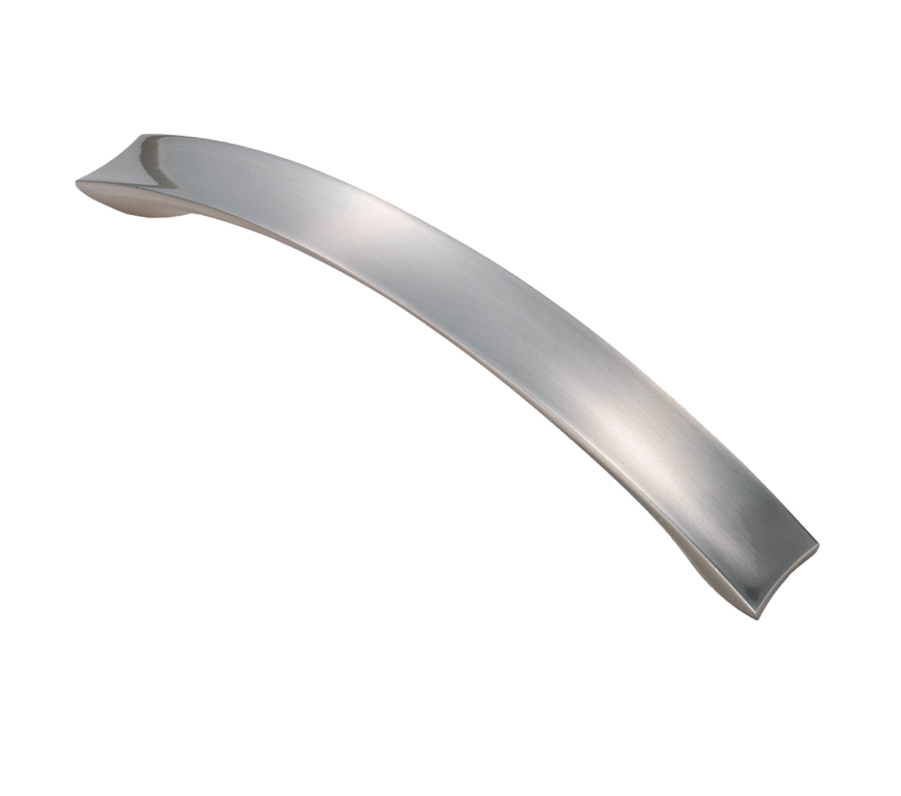 Fingertip Concave Bow Cupboard Pull Handle (128mm Or 162mm C/c), Satin Nickel