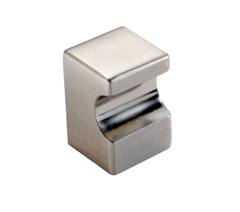 Fingertip Square Cupboard Knob, Satin Nickel
