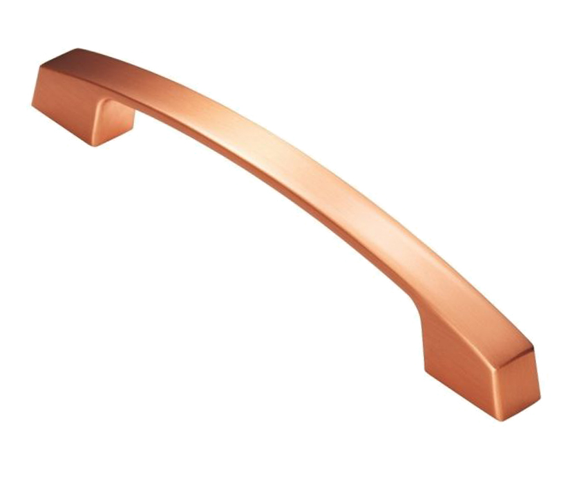 Fingertip Bridge Cabinet Pull Handle (160mm C/c), Satin Copper