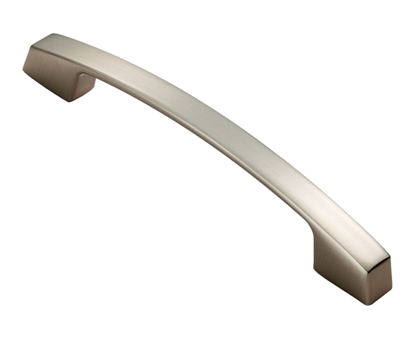 Fingertip Bridge Cabinet Pull Handle (128mm Or 160mm C/c), Satin Nickel