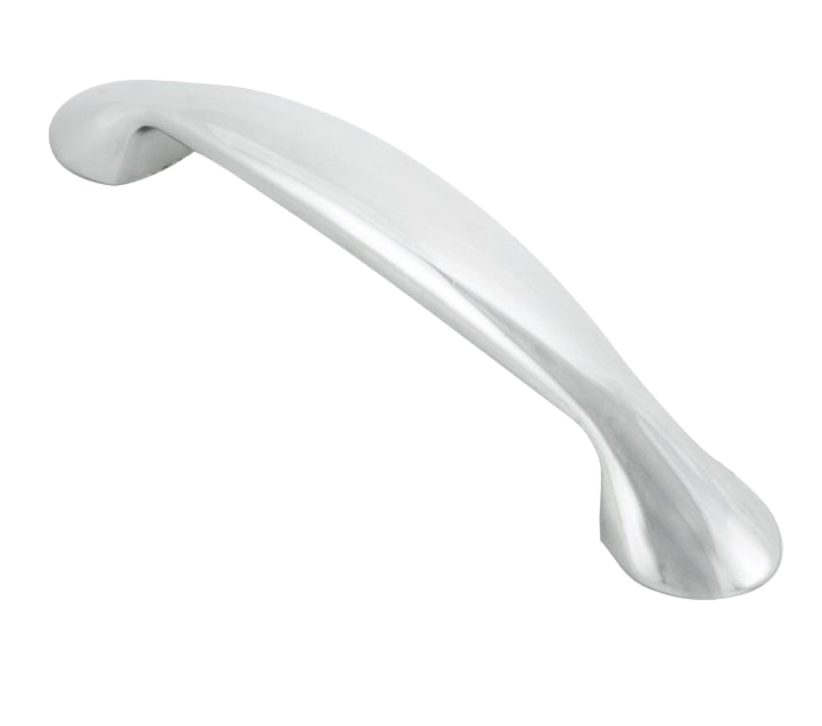 Fingertip Platypus Bow Cabinet Pull Handle (128mm C/c), Polished Chrome