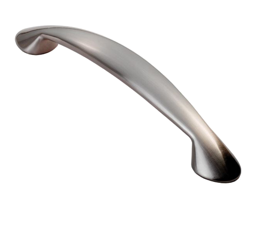 Fingertip Platypus Bow Cabinet Pull Handle (128mm C/c), Satin Nickel
