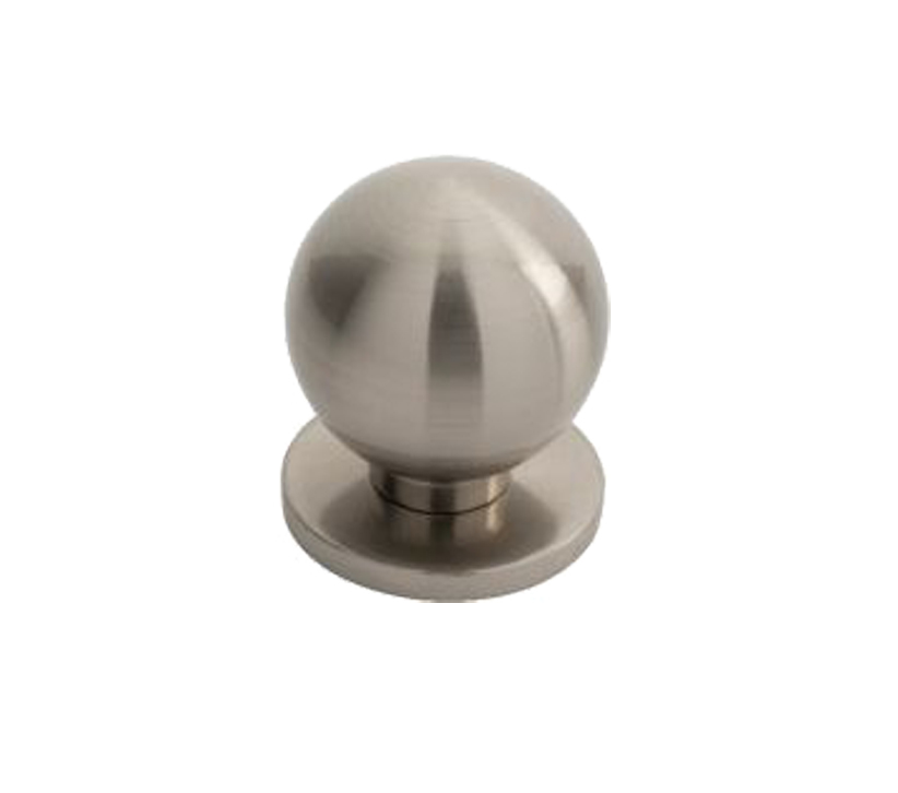 Fingertip Stainless Steel Spherical Cupboard Knob, Satin Nickel