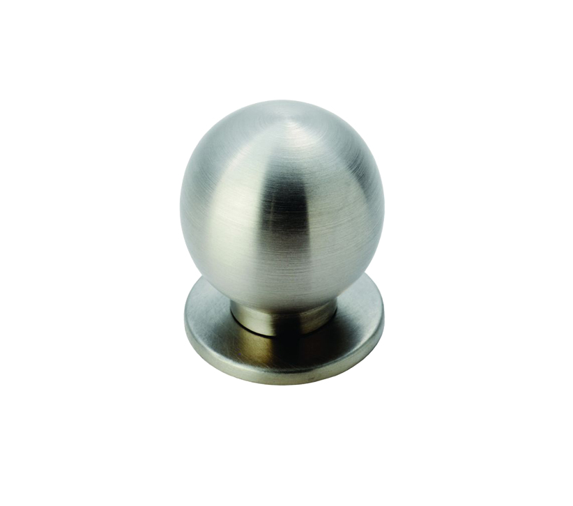 Fingertip Stainless Steel Spherical Cupboard Knob, Satin Stainless Steel