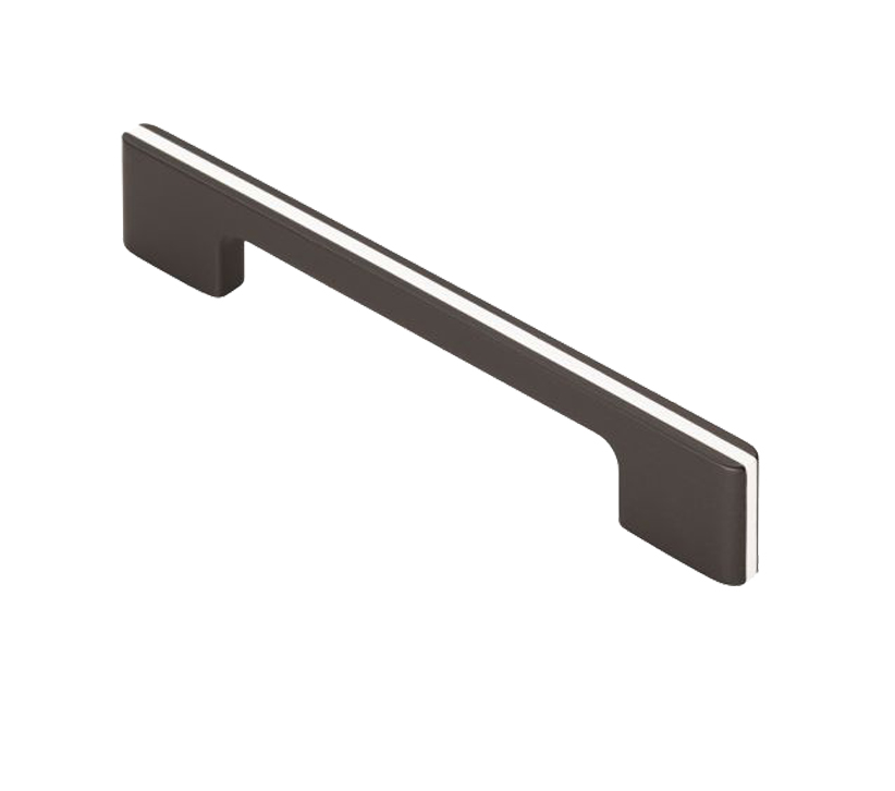 Fingertip Harris Cupboard Pull Handle (128mm, 160mm Or 192mm), Black With White Inlay
