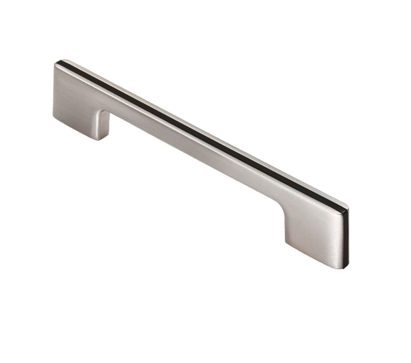 Fingertip Harris Cupboard Pull Handle (128mm, 160mm Or 192mm), Satin Chrome With Black Inlay