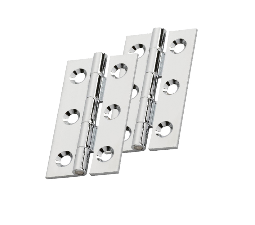 Fingertip Cabinet Hinges (50mm X 28mm Or 64mm X 35mm), Polished Chrome (sold In Pairs)