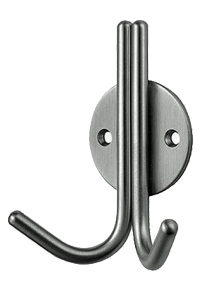 Eurospec Double Coat Hook, Polished Or Satin Stainless Steel