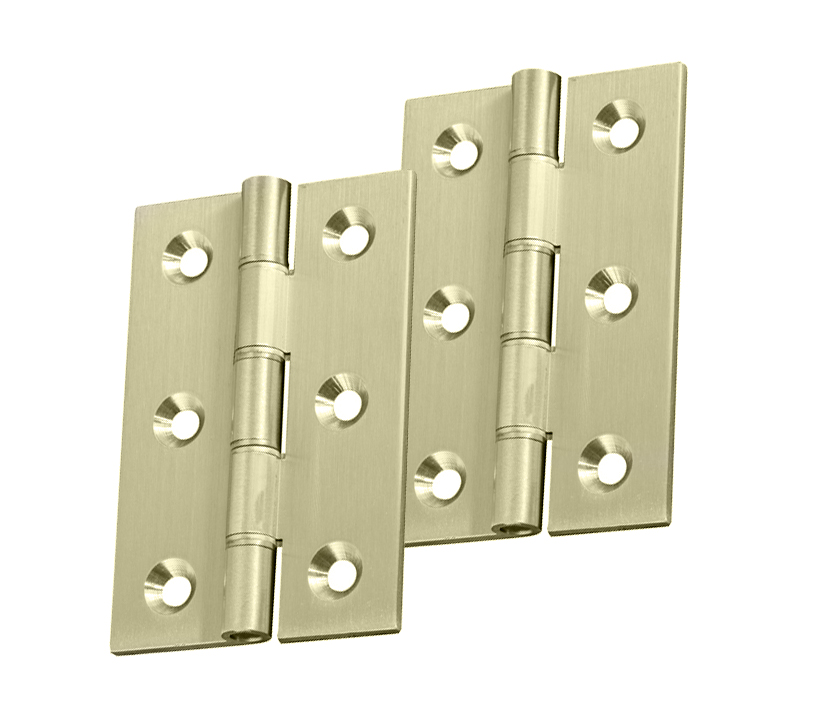 3 Or 4 Inch Double Washered Hinges, Satin Brass (sold In Pairs)
