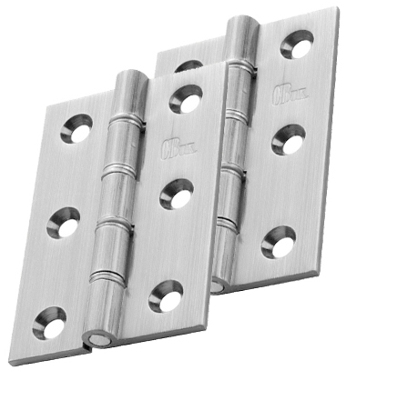 4 Inch Double Washered Hinges, Satin Chrome  (sold In Pairs)