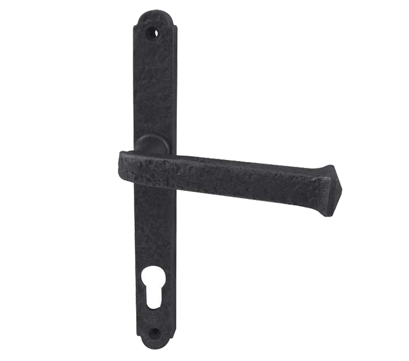 Frelan Hardware Pvcu Lever Door Handles (240mm Backplate – 92mm C/c Euro Lock), Black Antique