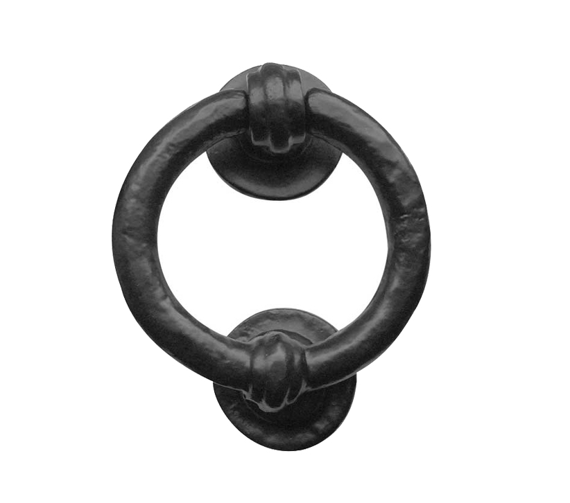 Frelan Hardware Ring Knocker (95mm Diameter), Black Antique