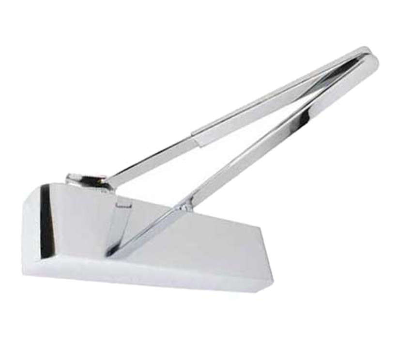 Frelan Hardware Contract Size 2-4 Overhead Door Closer With Matching Arm, Polished Nickel