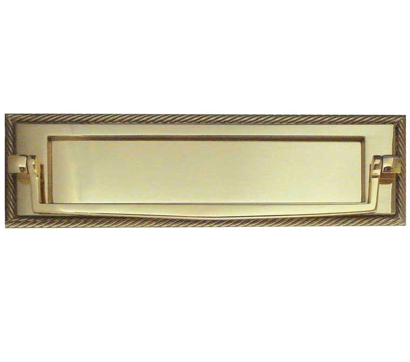 Frelan Hardware Georgian Brass Postal Knocker Letterplate (254mm X 76mm), Polished Brass