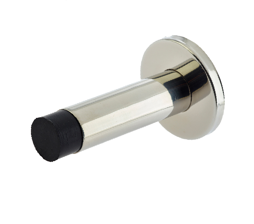 Frelan Hardware Cylinder Wall Mounted Projecting Door Stop (79mm X 20mm), Polished Stainless Steel