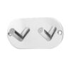 Double Robe Hook On Rounded Backplate