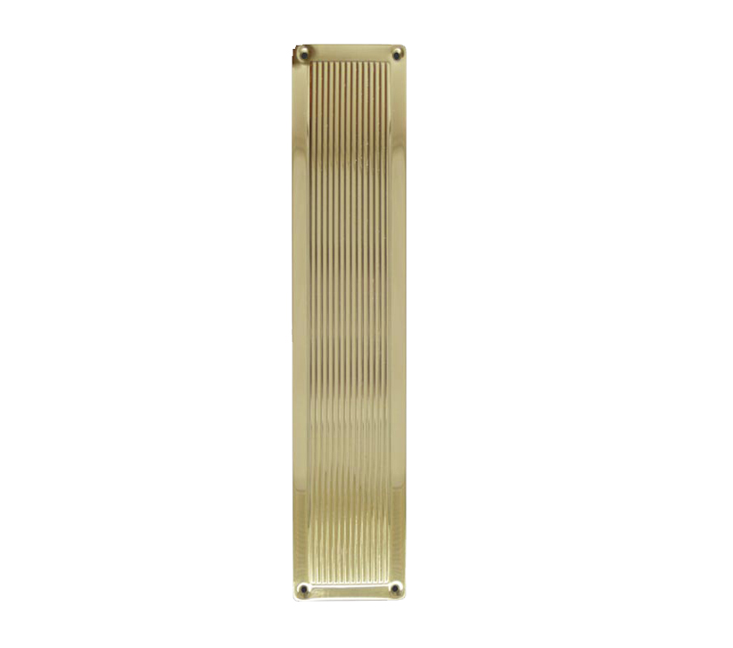 Frelan Hardware Reeded Fingerplate (305mm X 75mm), Polished Brass