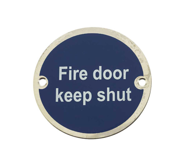 Fire Door Keep Shut Sign (75mm Diameter)