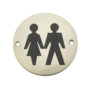 Unisex Pictogram Sign (75mm Diameter), Polished Stainless Steel