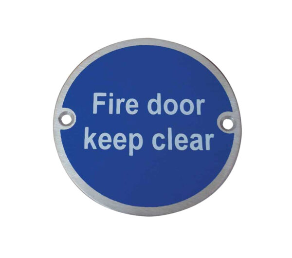 Fire Door Keep Clear Sign (75mm Diameter)