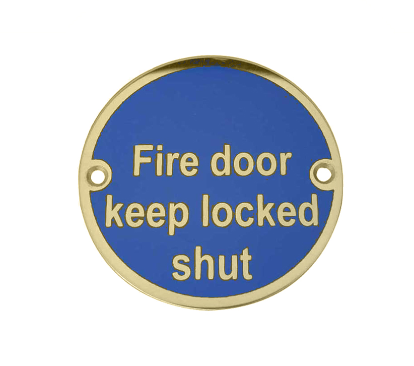 Frelan Hardware Fire Door Keep Locked Shut (75mm Diameter), Polished Brass