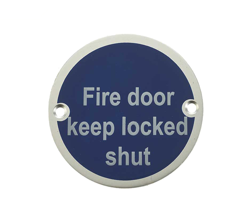 Frelan Hardware Fire Door Keep Locked Shut (75mm Diameter), Satin Aluminium