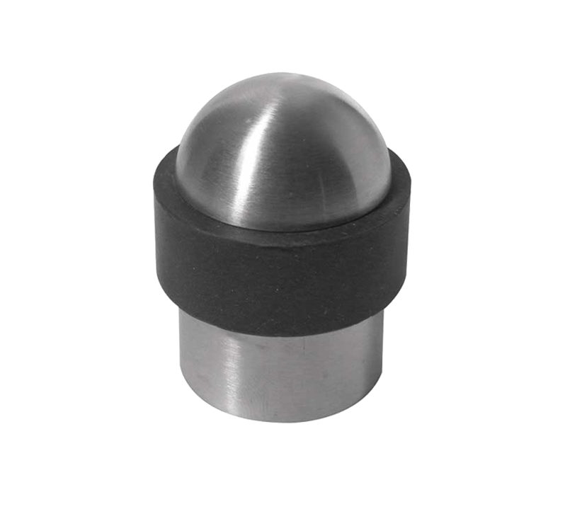 Frelan Hardware Dome Top Cylinder Floor Mounted Door Stop (30mm X 40mm), Satin Stainless Steel