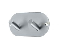 Double Robe Hook On Rounded Backplate