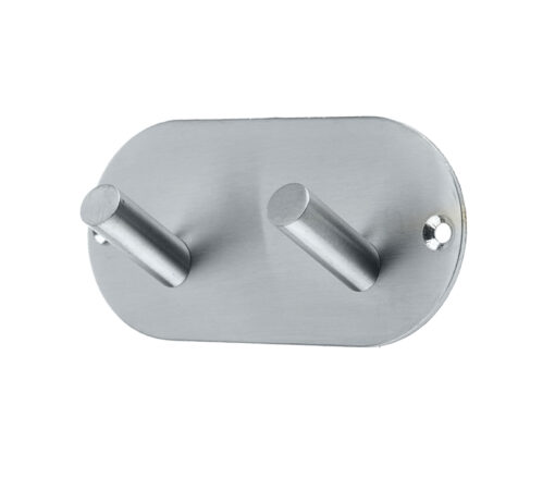 Double Robe Hook On Rounded Backplate