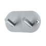 Double Robe Hook On Rounded Backplate